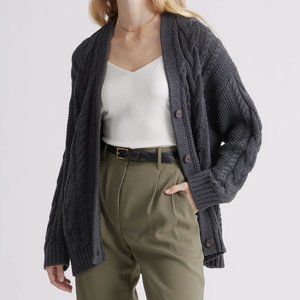 *NWT* Quince Organic Cotton Cable Cardigan – Women's XS